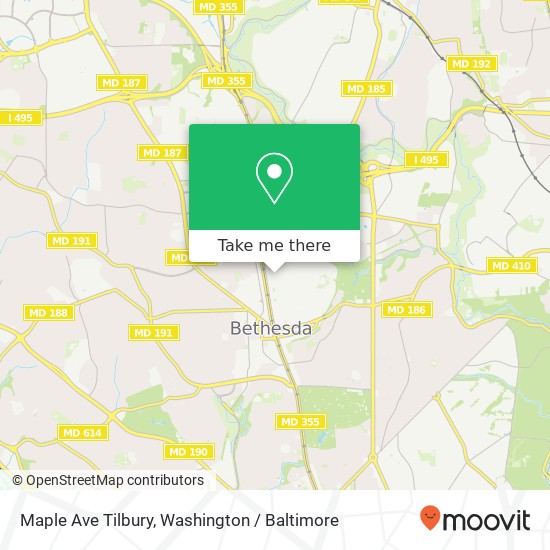 Mapa de Maple Ave Tilbury, Bethesda, MD 20814