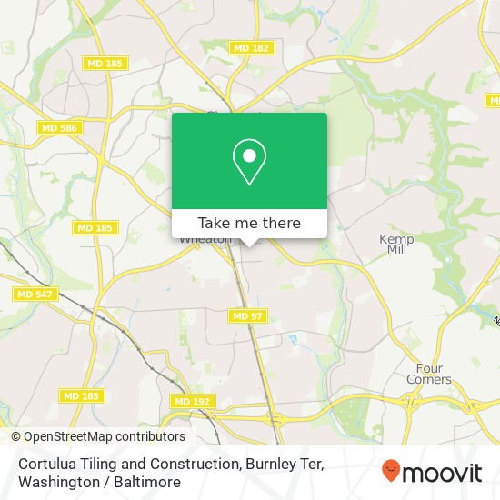 Mapa de Cortulua Tiling and Construction, Burnley Ter