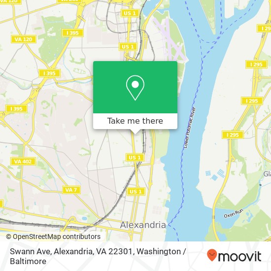 Swann Ave, Alexandria, VA 22301 map