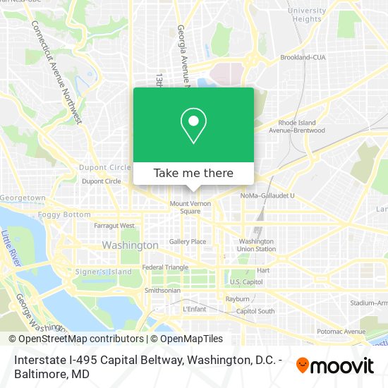 Mapa de Interstate I-495 Capital Beltway