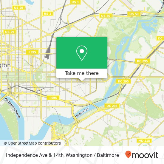 Mapa de Independence Ave & 14th, Washington, DC 20003