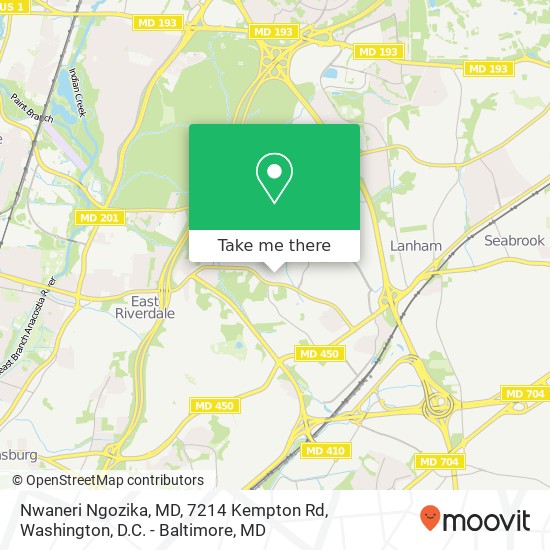 Mapa de Nwaneri Ngozika, MD, 7214 Kempton Rd