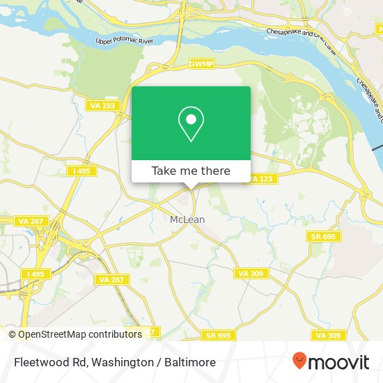 Mapa de Fleetwood Rd, McLean, VA 22101