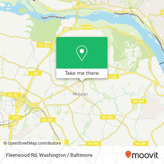 Fleetwood Rd, McLean, VA 22101 map