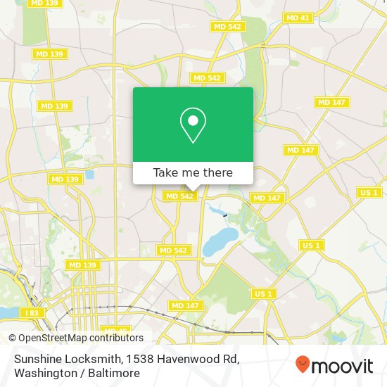 Mapa de Sunshine Locksmith, 1538 Havenwood Rd