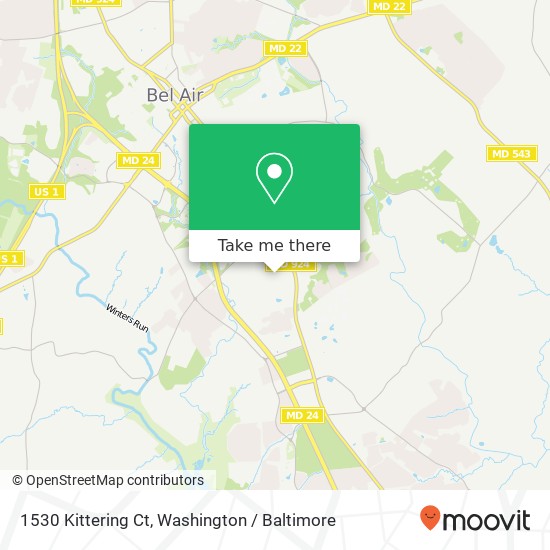 Mapa de 1530 Kittering Ct, Bel Air, MD 21014