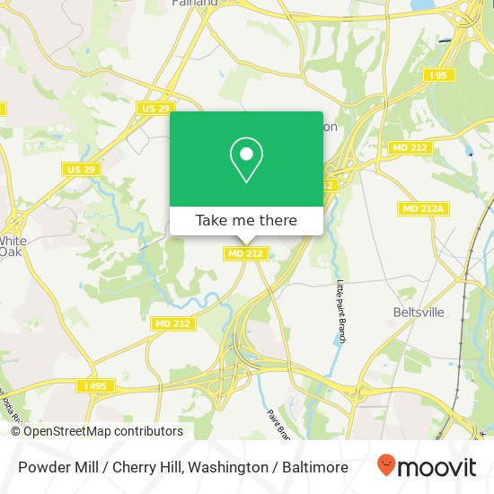 Mapa de Powder Mill / Cherry Hill, Beltsville, MD 20705