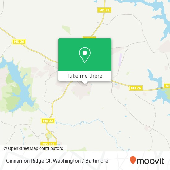 Mapa de Cinnamon Ridge Ct, Sykesville, MD 21784