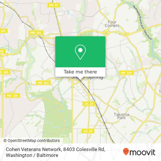 Mapa de Cohen Veterans Network, 8403 Colesville Rd