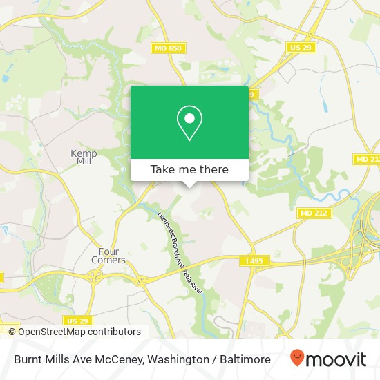 Mapa de Burnt Mills Ave McCeney, Silver Spring, MD 20901