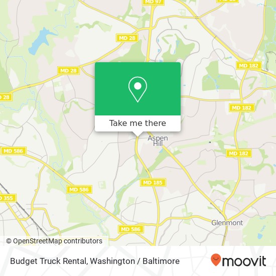 Budget Truck Rental map