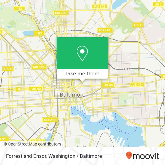 Forrest and Ensor, Baltimore, MD 21202 map