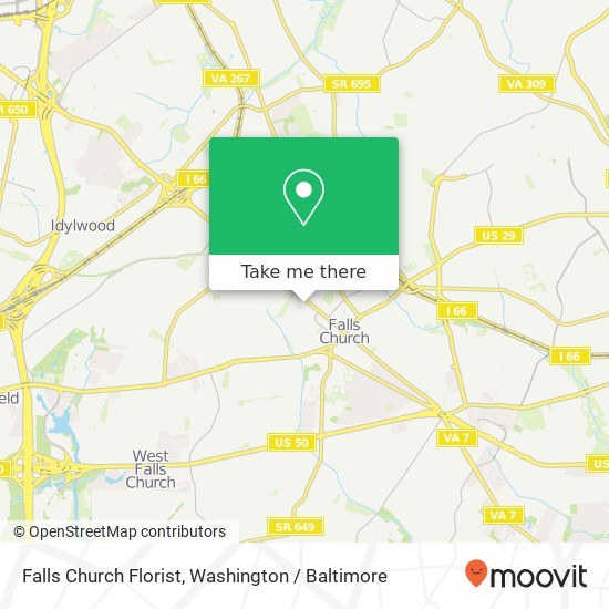 Mapa de Falls Church Florist, 419 W Broad St