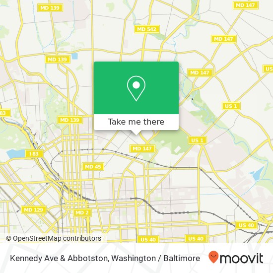 Mapa de Kennedy Ave & Abbotston, Baltimore, MD 21218