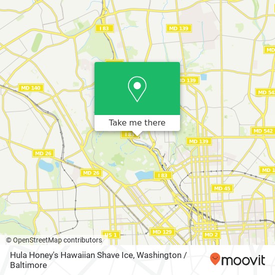 Hula Honey's Hawaiian Shave Ice, White Hall St map