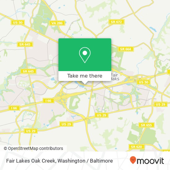 Mapa de Fair Lakes Oak Creek, Fairfax, VA 22033