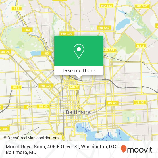 Mapa de Mount Royal Soap, 405 E Oliver St