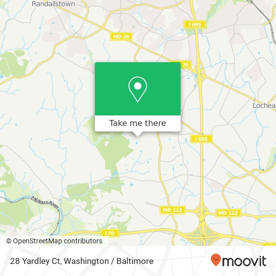 Mapa de 28 Yardley Ct, Windsor Mill, MD 21244