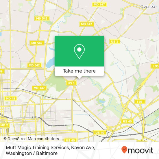 Mapa de Mutt Magic Training Services, Kavon Ave