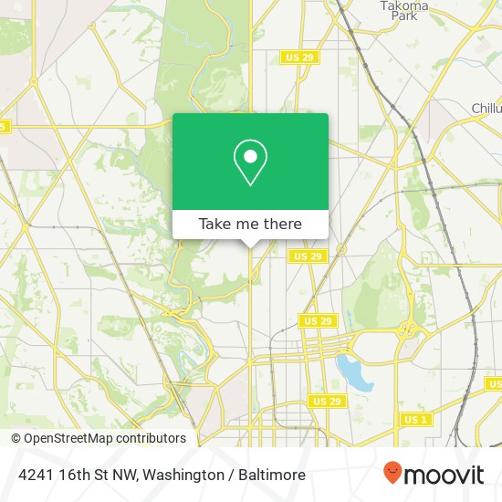 Mapa de 4241 16th St NW, Washington, DC 20011