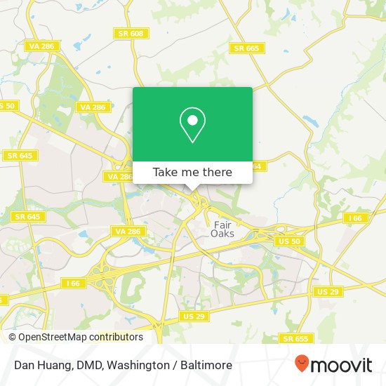 Mapa de Dan Huang, DMD, Fairfax, VA 22033