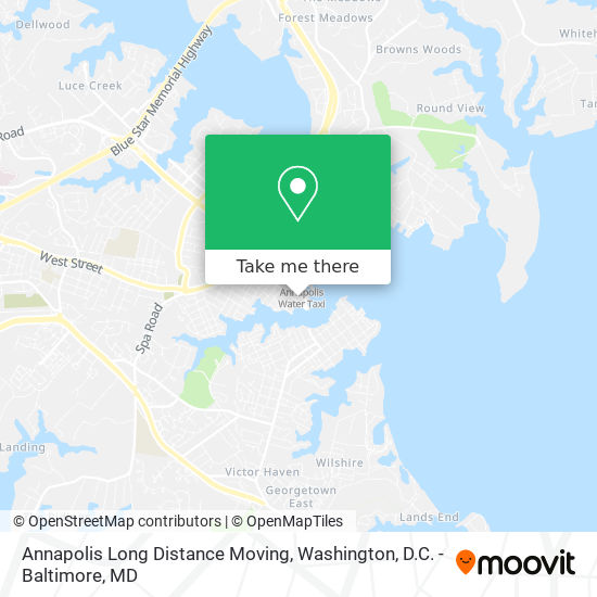 Annapolis Long Distance Moving map
