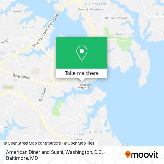 American Diner and Sushi map