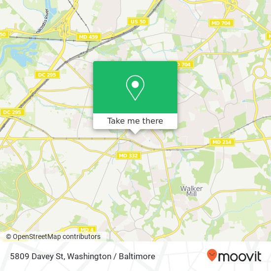 Mapa de 5809 Davey St, Capitol Heights, MD 20743