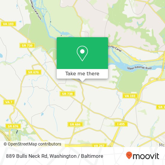 Mapa de 889 Bulls Neck Rd, McLean, VA 22102
