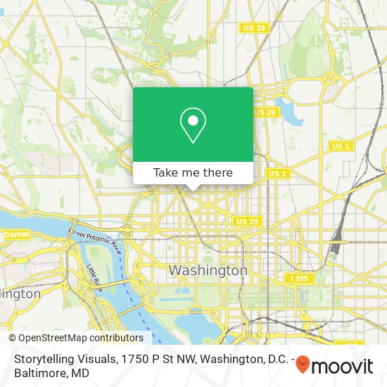 Storytelling Visuals, 1750 P St NW map