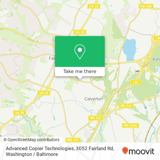 Mapa de Advanced Copier Technologies, 3052 Fairland Rd