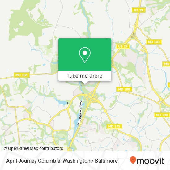 Mapa de April Journey Columbia, Columbia, MD 21044