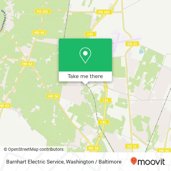 Mapa de Barnhart Electric Service, 13701 Maugansville Rd