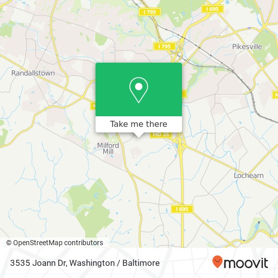 Mapa de 3535 Joann Dr, Windsor Mill, MD 21244