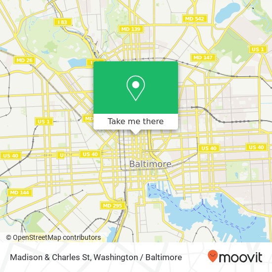 Madison & Charles St, Baltimore, MD 21201 map