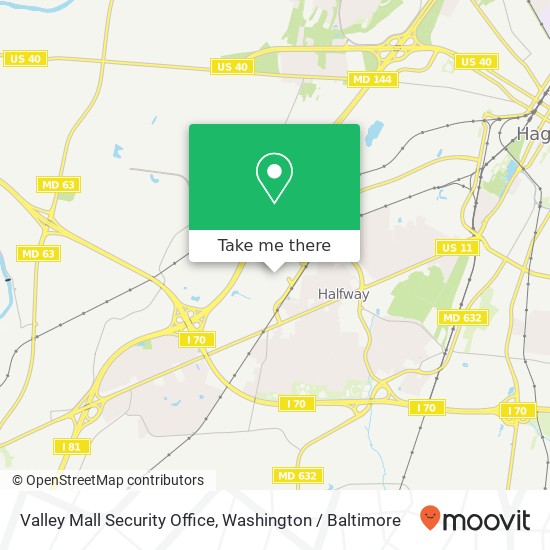 Mapa de Valley Mall Security Office