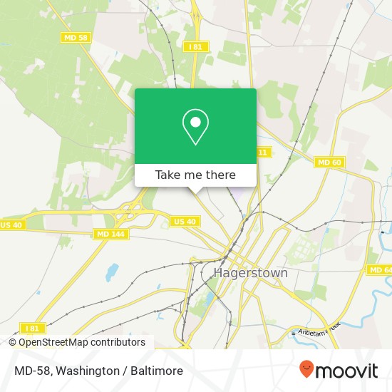 MD-58, Hagerstown, MD 21740 map
