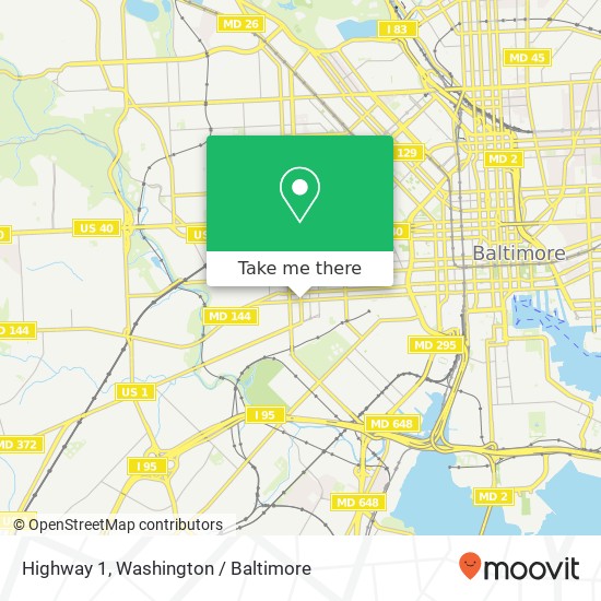 Highway 1, Baltimore, MD 21223 map