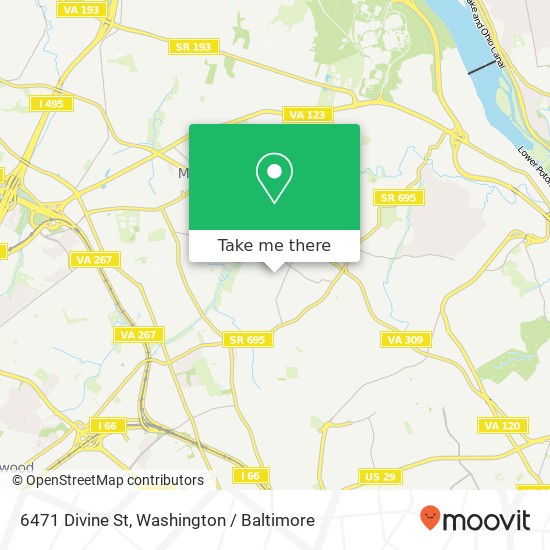 Mapa de 6471 Divine St, McLean, VA 22101