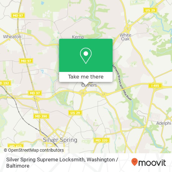 Mapa de Silver Spring Supreme Locksmith, 10000 Colesville Rd