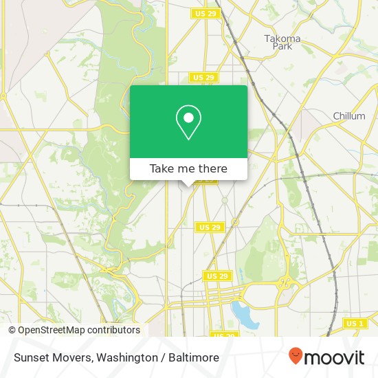 Sunset Movers, 1310 Emerson St NW map