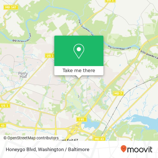 Mapa de Honeygo Blvd, Perry Hall, MD 21128