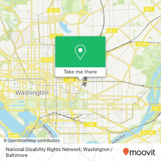 Mapa de National Disability Rights Network, 820 1st St NE