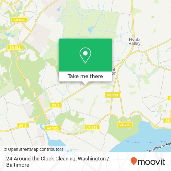 24 Around the Clock Cleaning, Richmond Hwy map