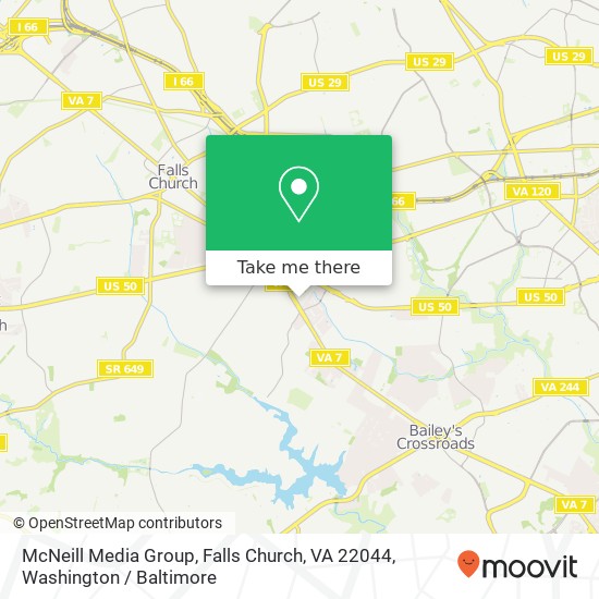 Mapa de McNeill Media Group, Falls Church, VA 22044