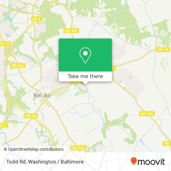 Todd Rd, Bel Air, MD 21015 map