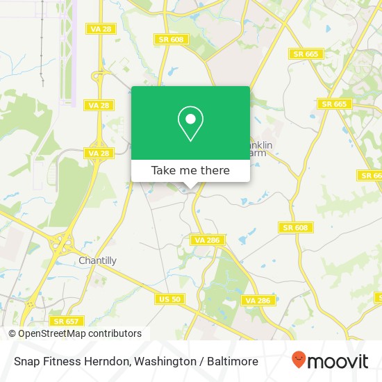 Mapa de Snap Fitness Herndon, 13300 Franklin Farm Rd