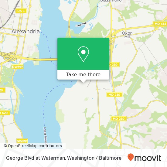 Mapa de George Blvd at Waterman, Oxon Hill, MD 20745
