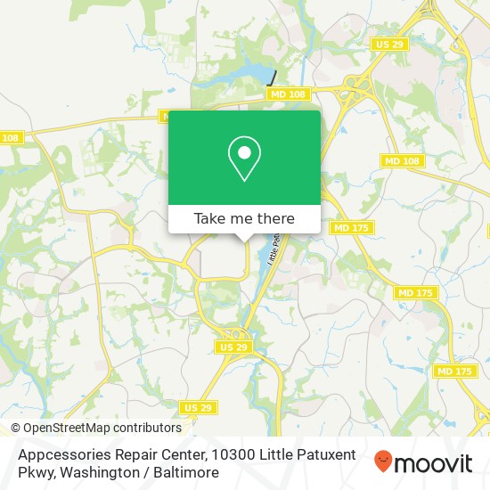Mapa de Appcessories Repair Center, 10300 Little Patuxent Pkwy