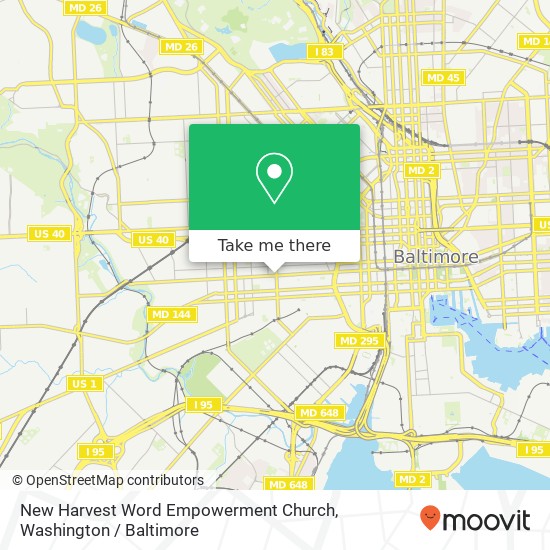 New Harvest Word Empowerment Church, 2 N Carey St map